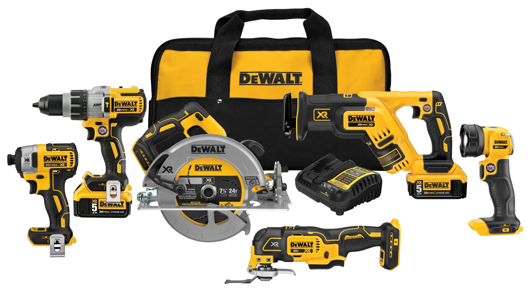 Kit combo industrial DeWalt 20V MAX XR de 6 herramientas